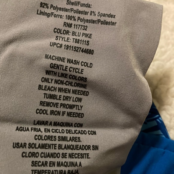Men’s ZeroXposur blue tropical swim trunks - Picture 7 of 7